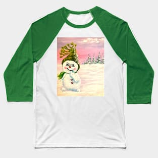 Cute Snowman Baseball T-Shirt